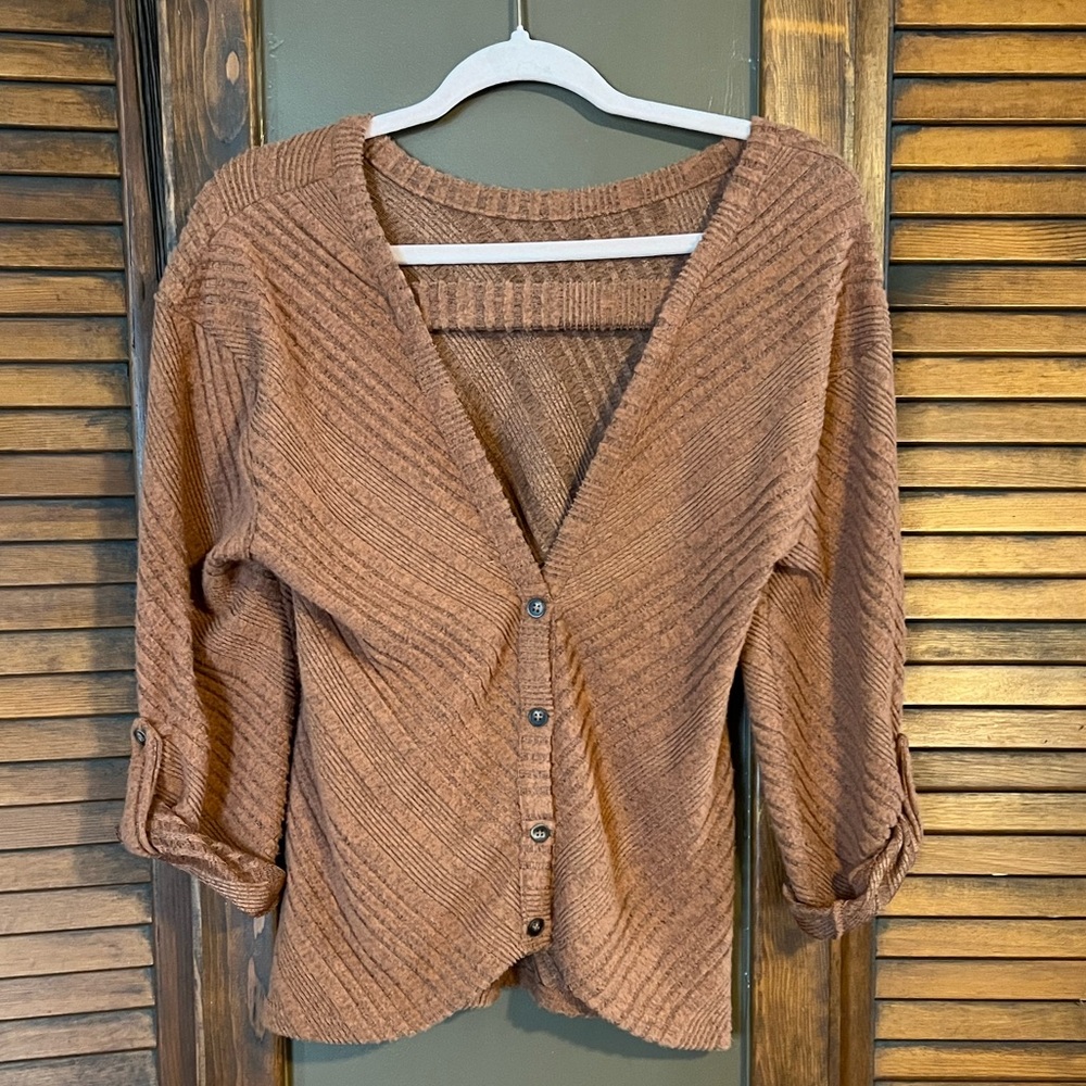 BKE Rust Orange Open Back Top
